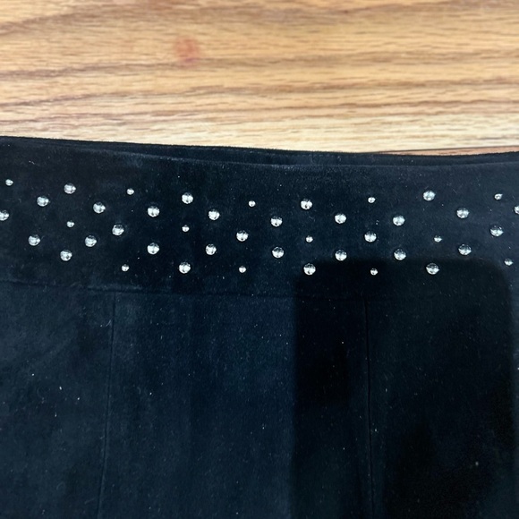Intermix Black Suede Skirt with Silver Studs - Picture 9 of 10